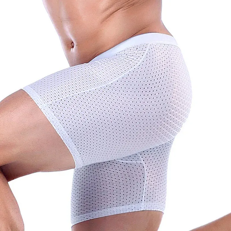 Nylon Solid Breathable Long Boxer