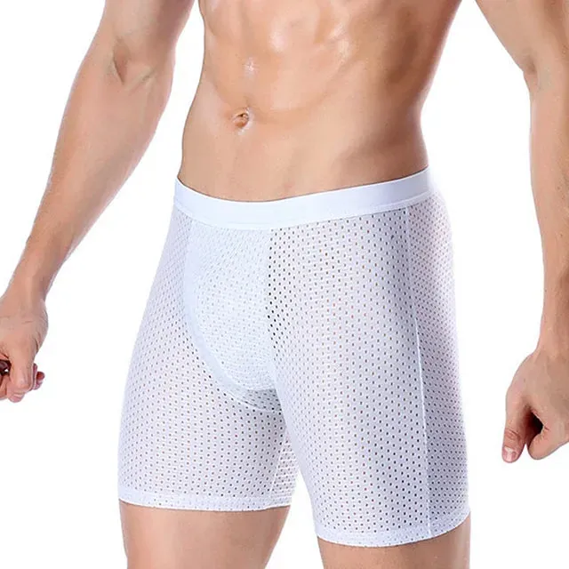 Nylon Solid Breathable Long Boxer