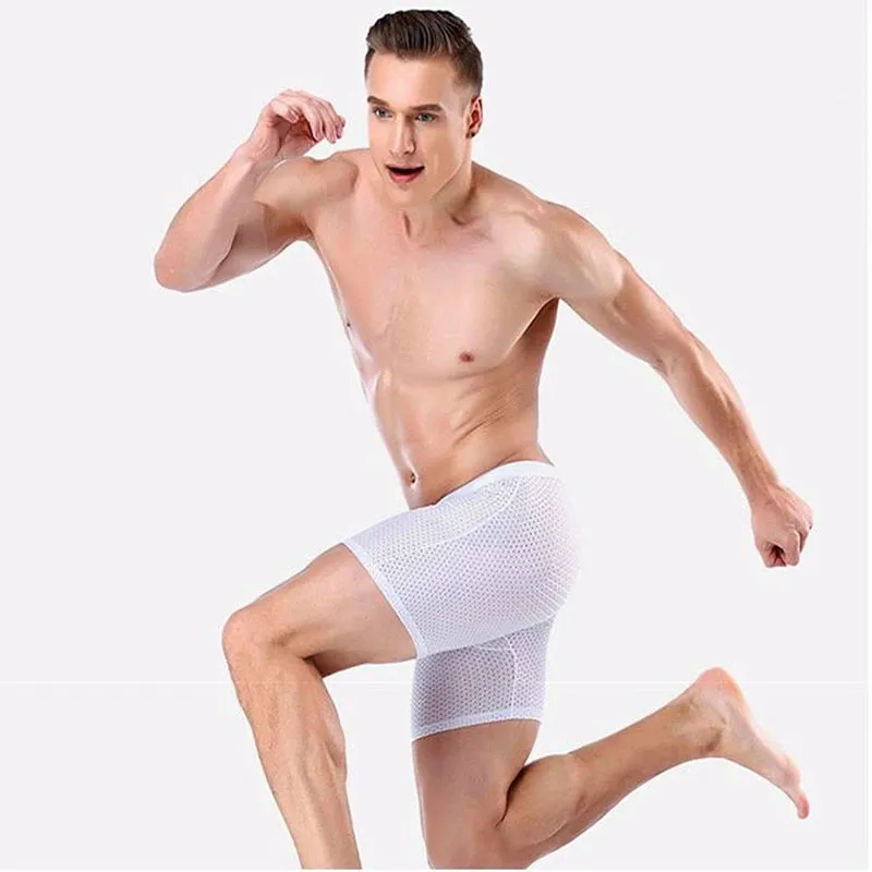 Nylon Solid Breathable Long Boxer