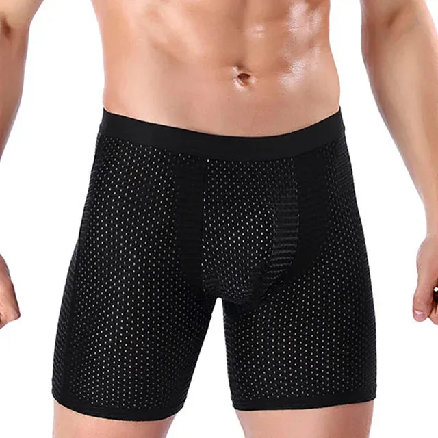 Nylon Solid Breathable Long Boxer