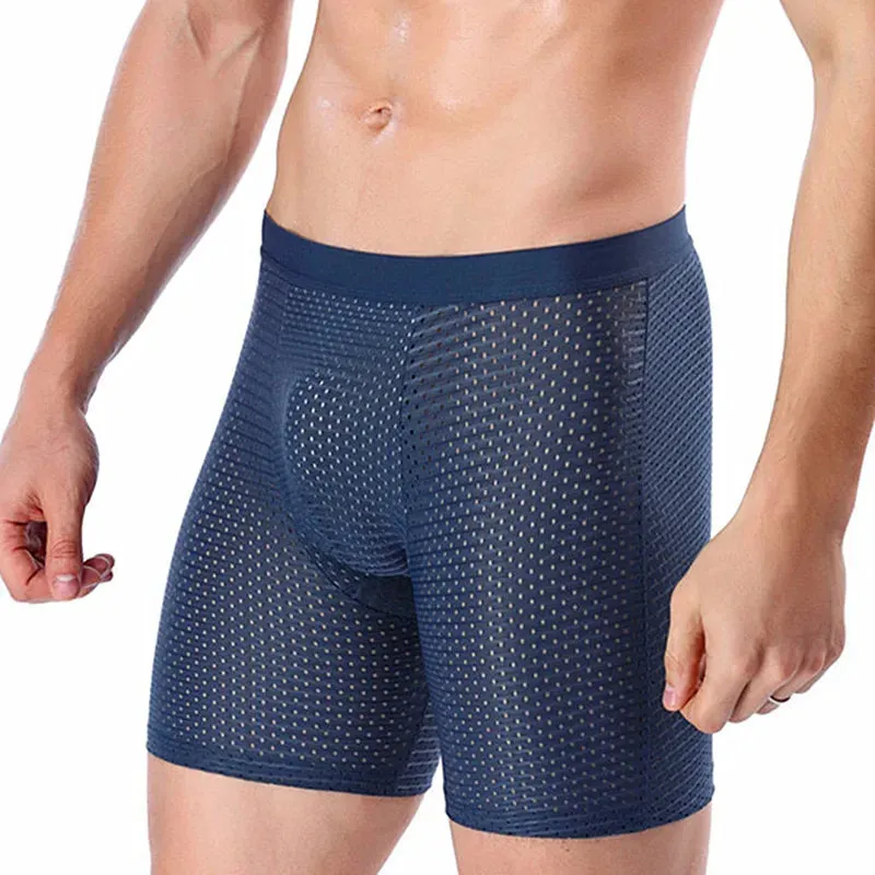 Nylon Solid Breathable Long Boxer