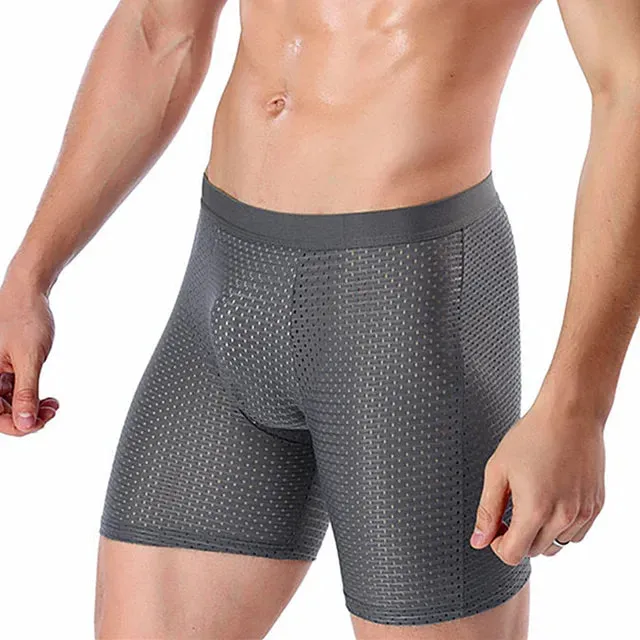 Nylon Solid Breathable Long Boxer