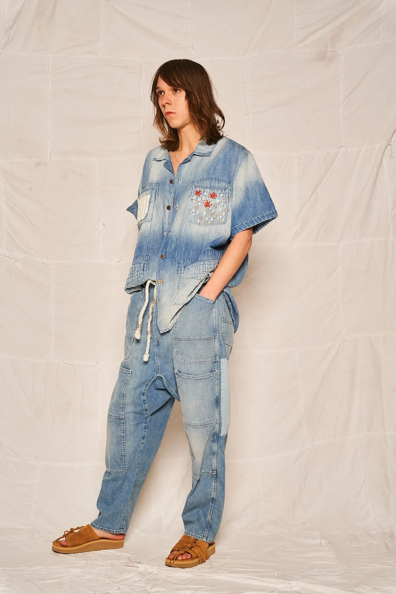 Oaxaca Shirt Hemp Denim Embroidery Love