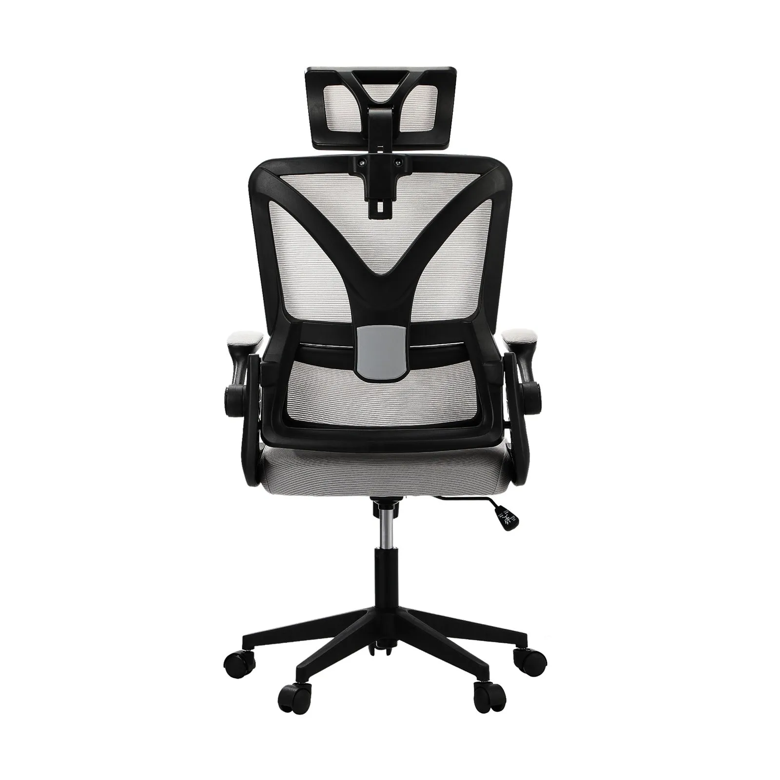 Oikiture Mesh Office Chair Adjustable Lumbar Support Reclining D-Shape BK&GY