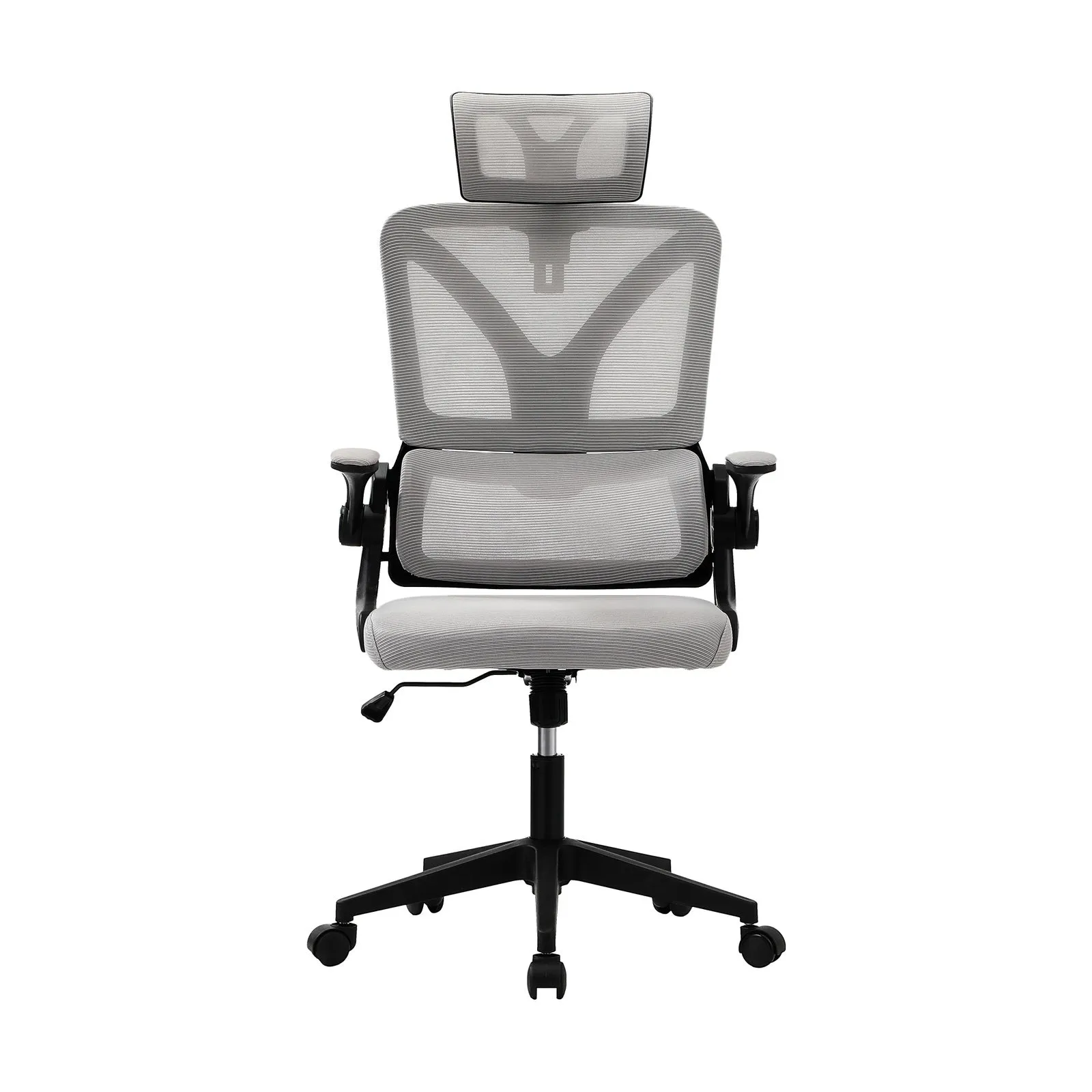 Oikiture Mesh Office Chair Adjustable Lumbar Support Reclining D-Shape BK&GY