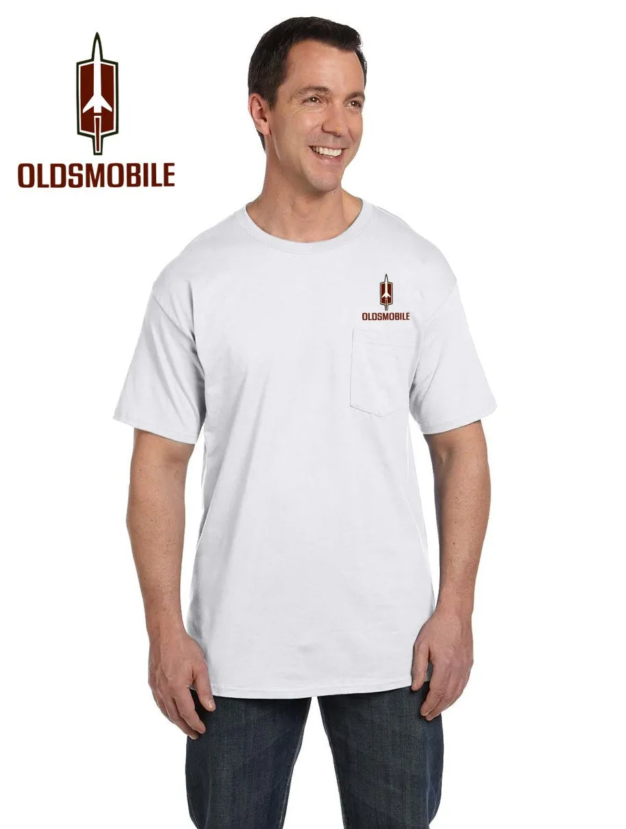 Oldsmobile 70's Rocket Pocket T-shirt (embroidered logo on front)