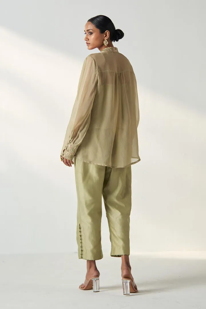 OORVI GREEN SHIRT PANT SET