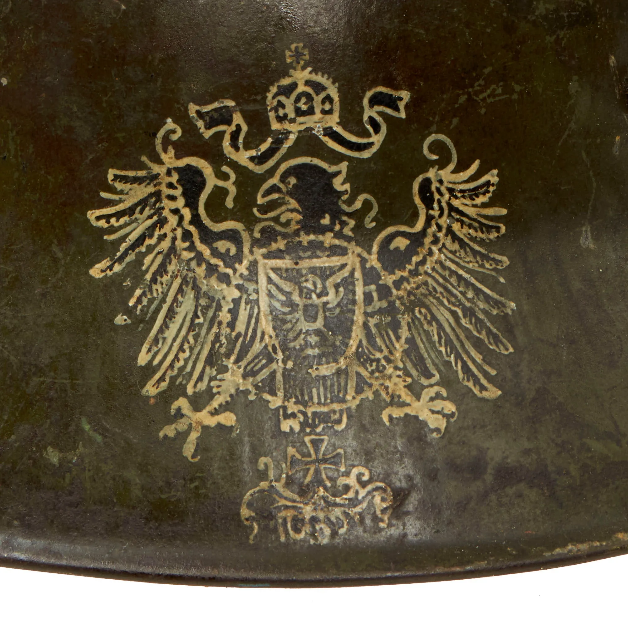 Original Imperial German WWI Named & Dated USGI Captured & Ornately Painted "368 Prussian" M16 Stahlhelm Helmet Shell - marked Si.66