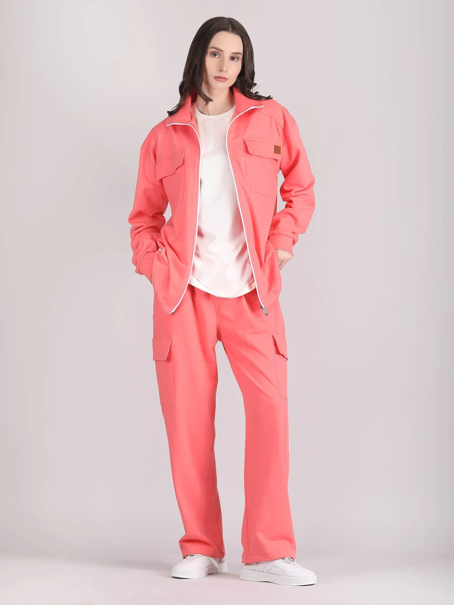 Oversized Cotton shacket co ord set women