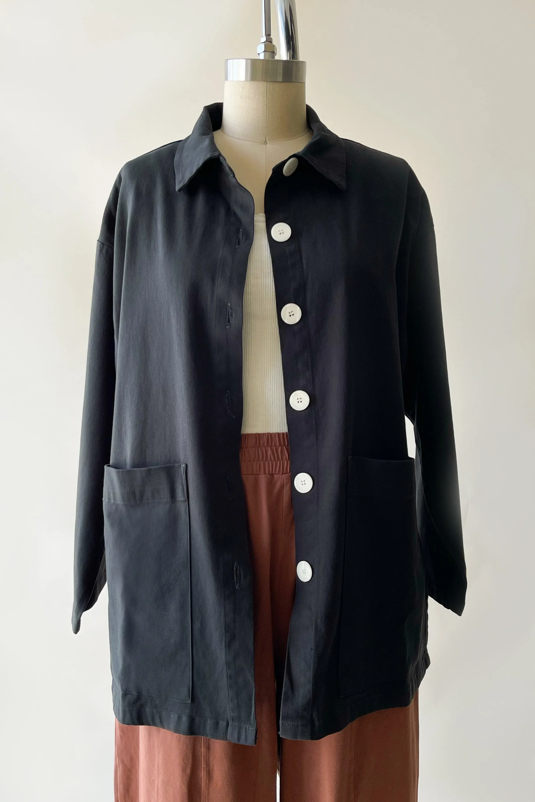 Painters Oversized Shirt Jacket - Black Forest