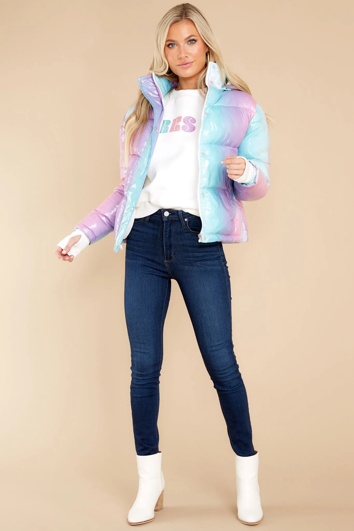 Pastel Ombre Puffer Coat