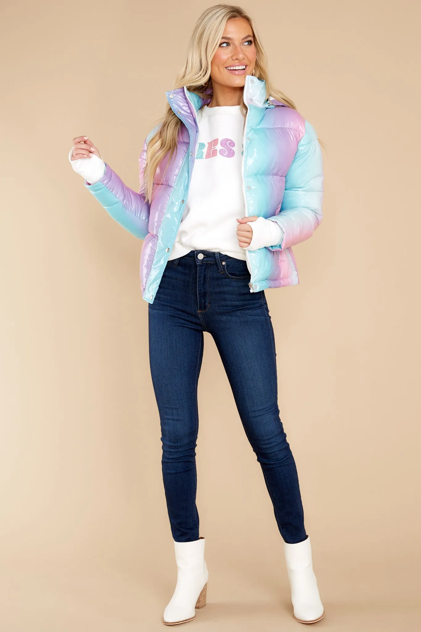 Pastel Ombre Puffer Coat