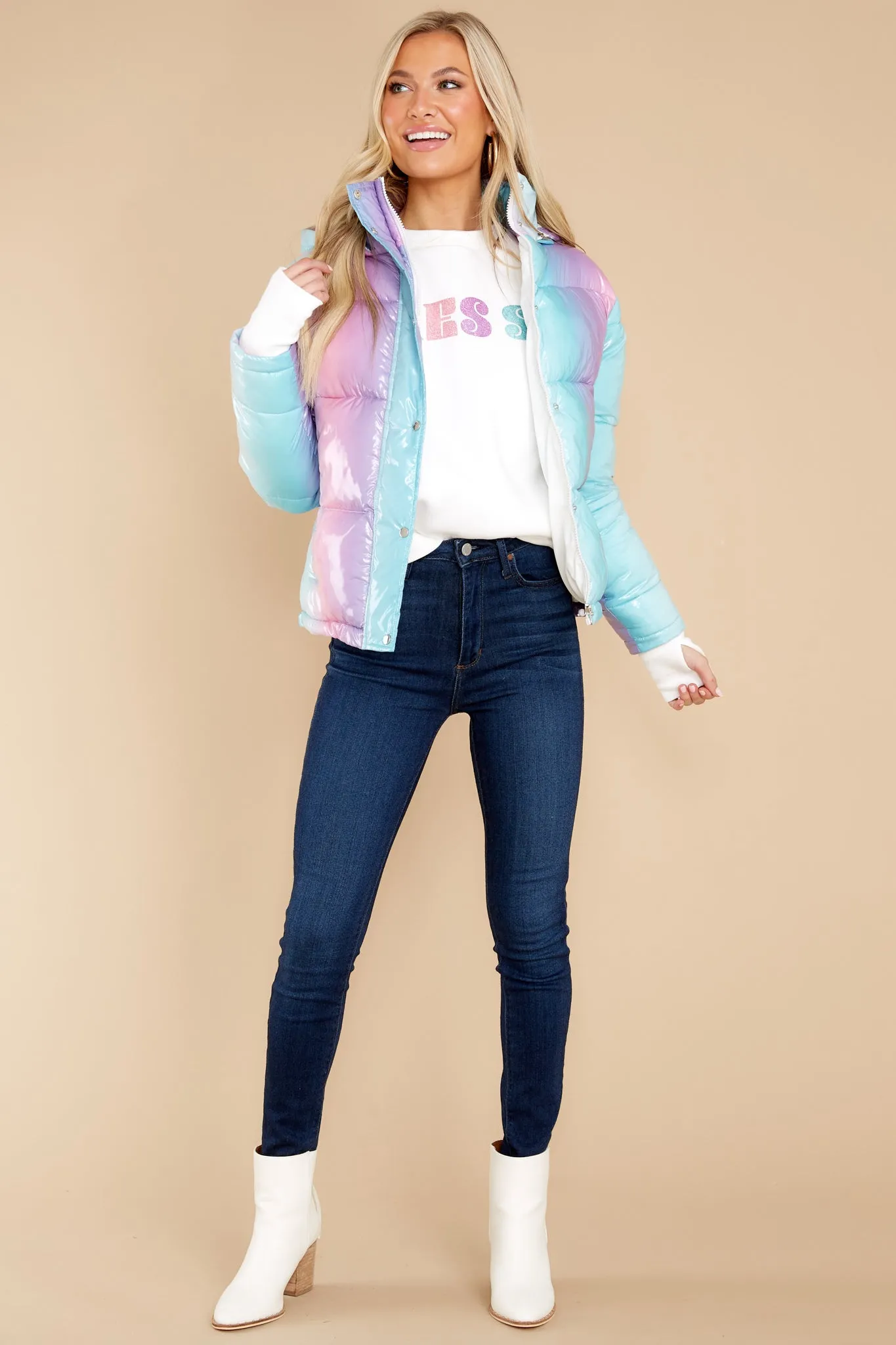 Pastel Ombre Puffer Coat