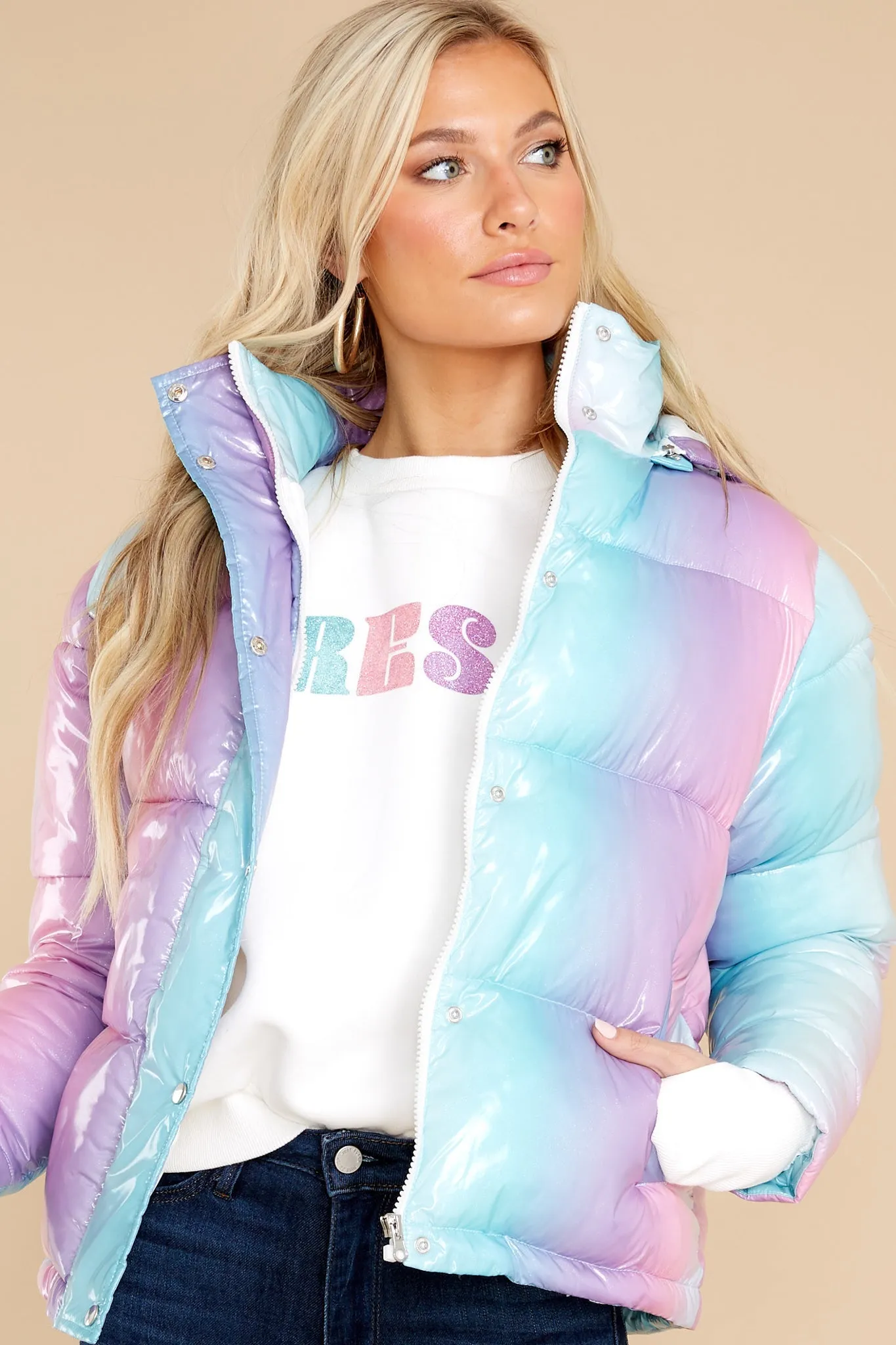 Pastel Ombre Puffer Coat