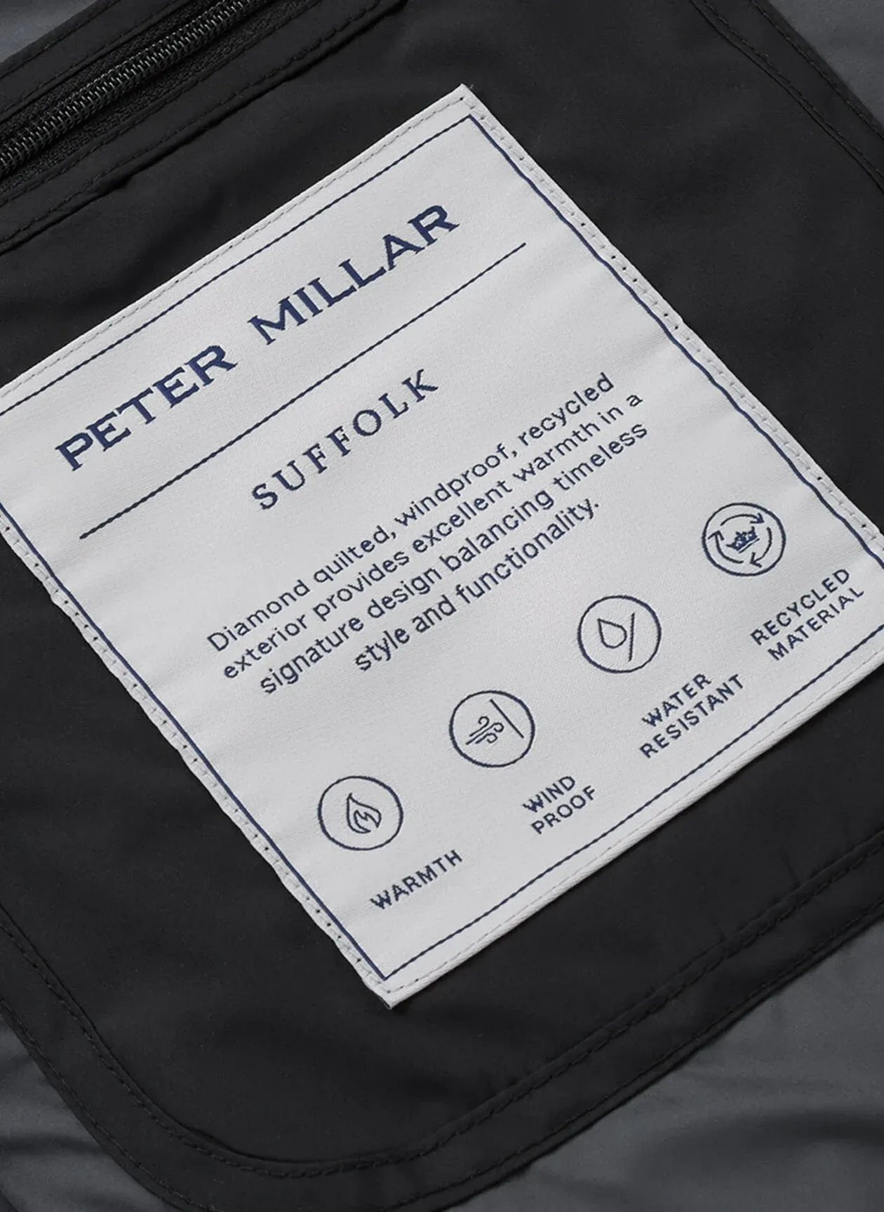 Peter Millar Mens Classic Fit Suffolk Coat - BLACK