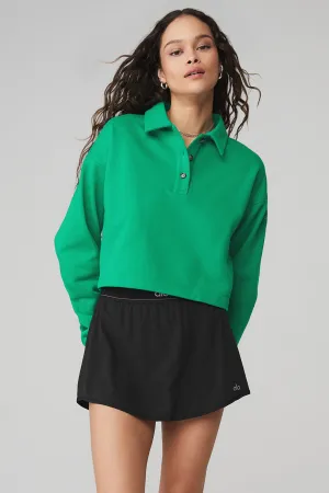 Polo Henley Pullover - Green Emerald