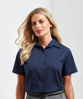 PR302 - Women's Short Sleeve Poplin Blouse