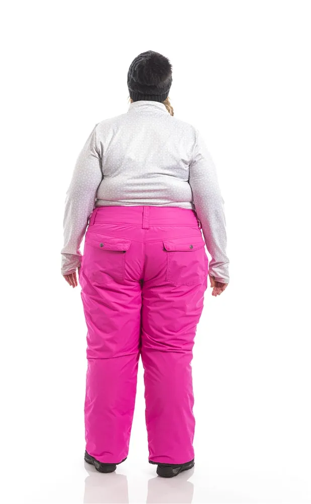 Pull On Plus Size Snow Pant | Pink