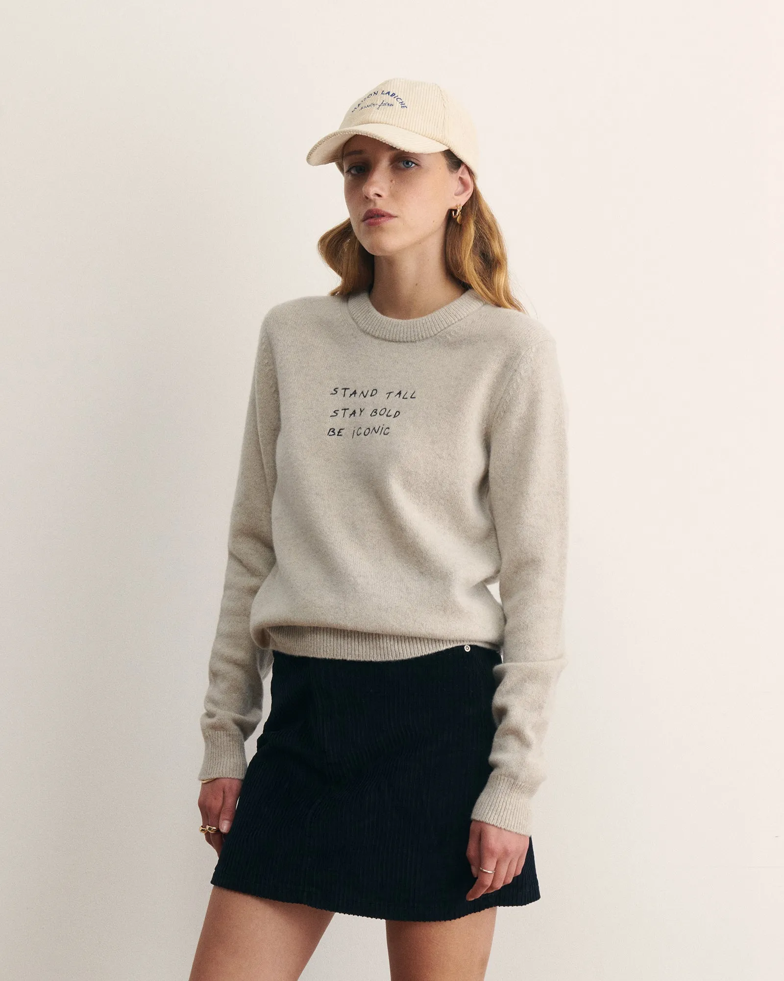 "Stand Tall Be Iconic" choiseul wool sweater