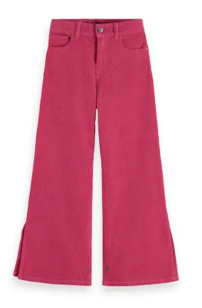 Raspberry Wide Leg Corduroy Pants