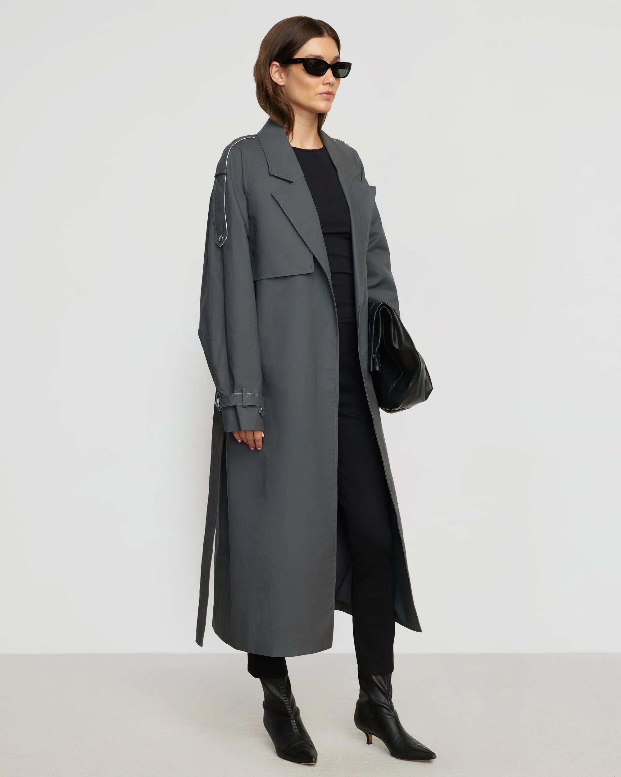 Rhea Contrast Trim Trench Coat