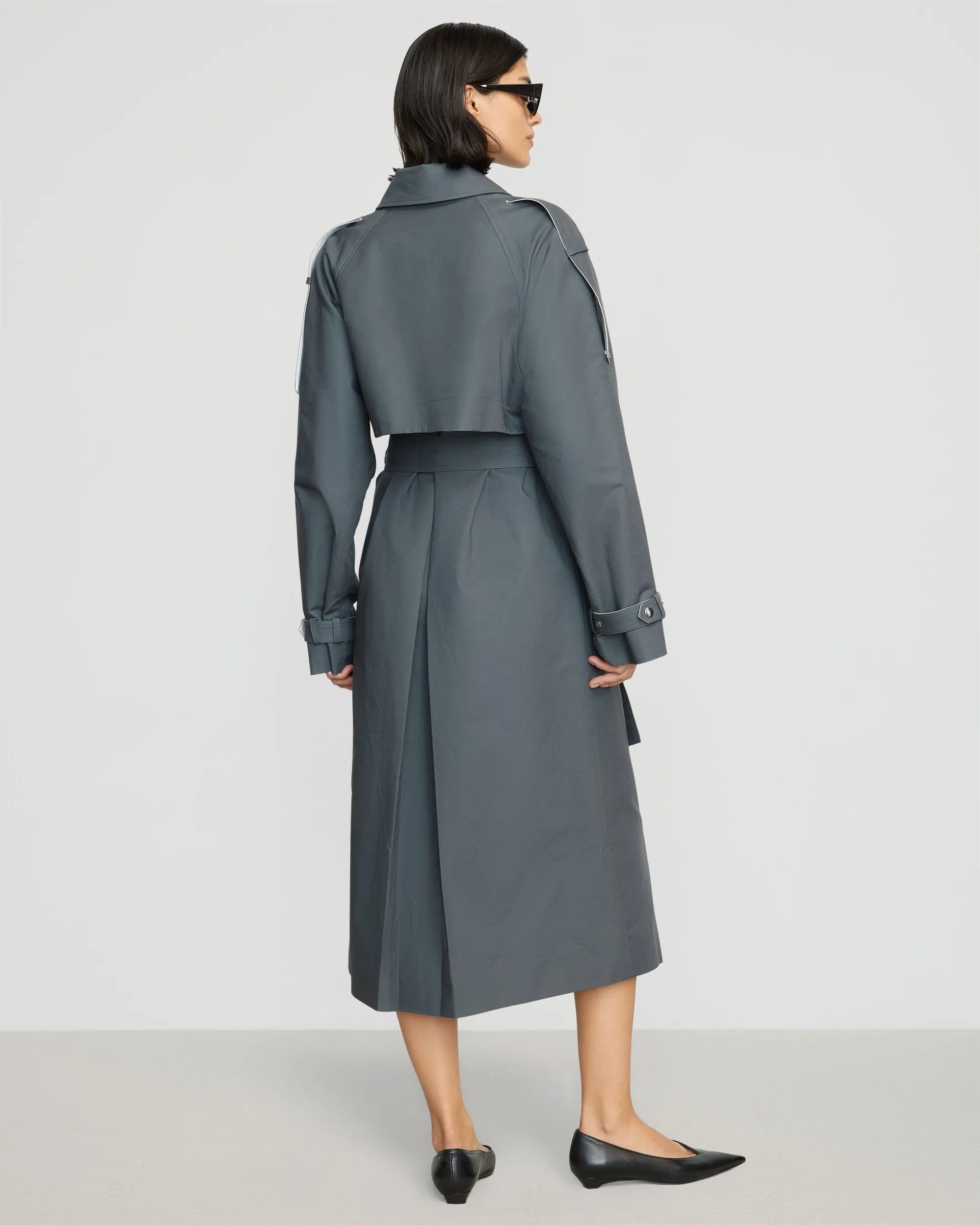 Rhea Contrast Trim Trench Coat