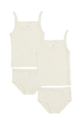 RIB JERSEY 2PACK STRAPTOP AND UNDERPANTS - CREAM