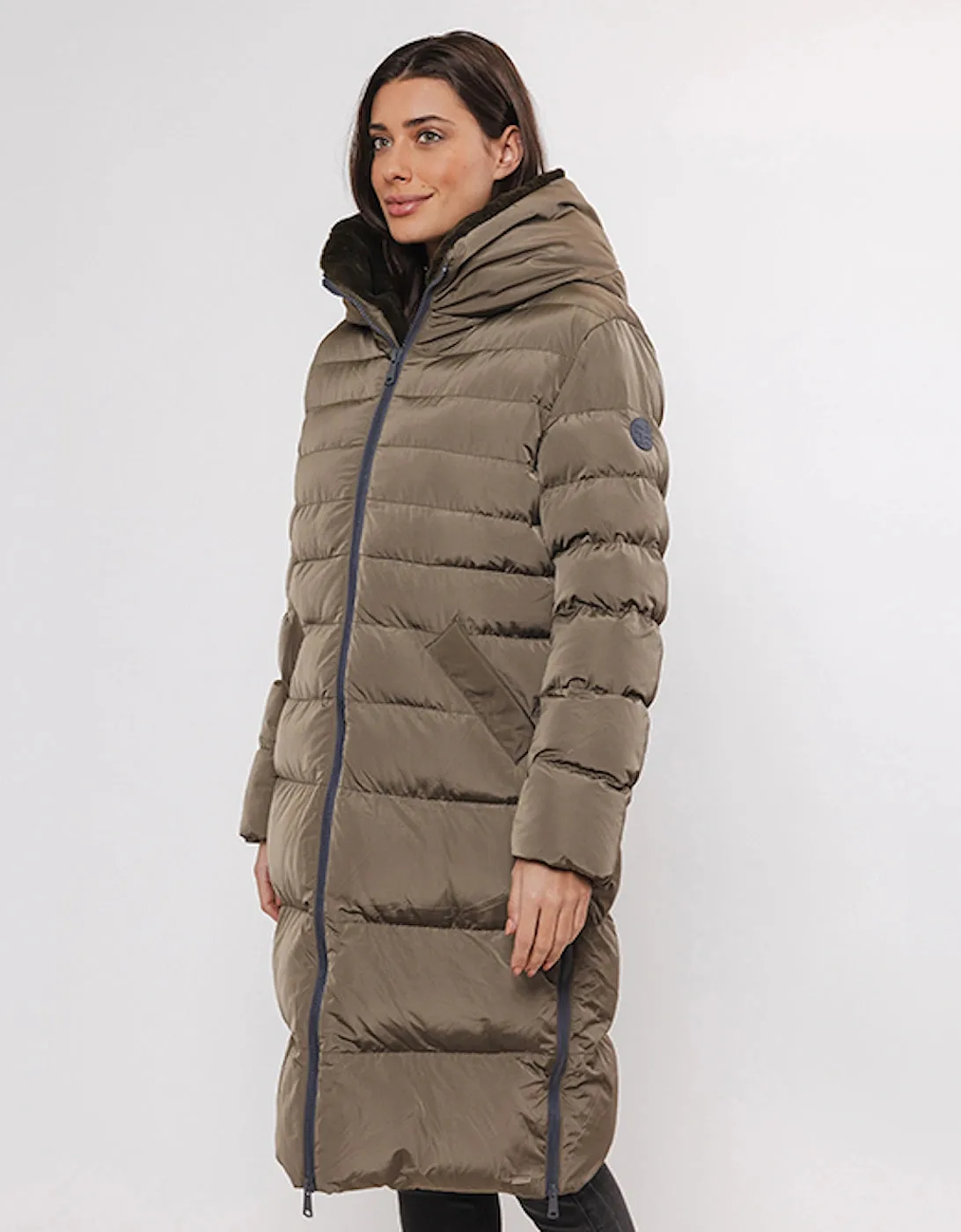 RINO & PELLE KEILAFUR LONG PADDED COAT HUNTER