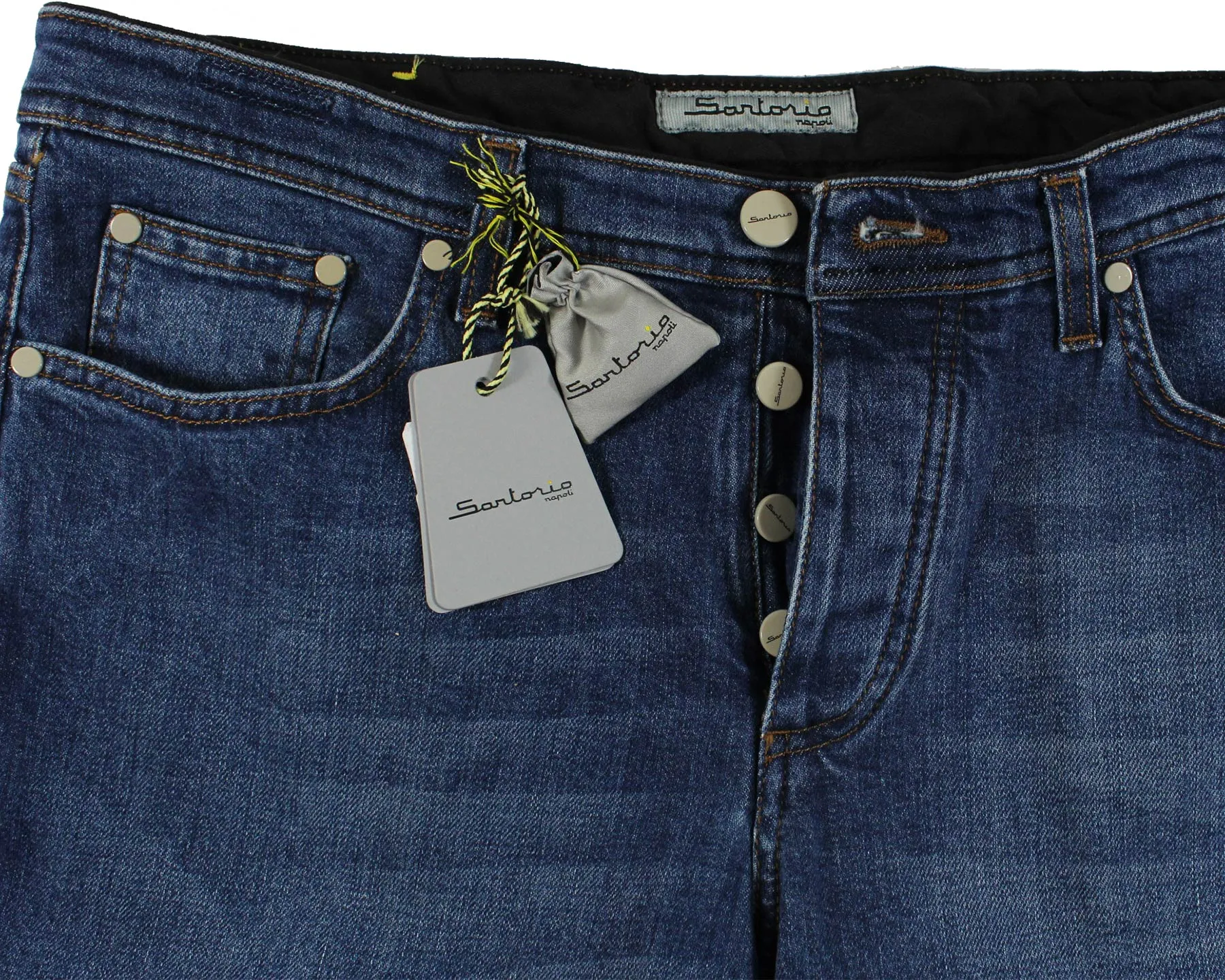 Sartorio Denim Blue Jeans Slim Fit Button Fly 34 SALE