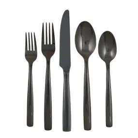 Simple Black 20 Piece Flatware Set