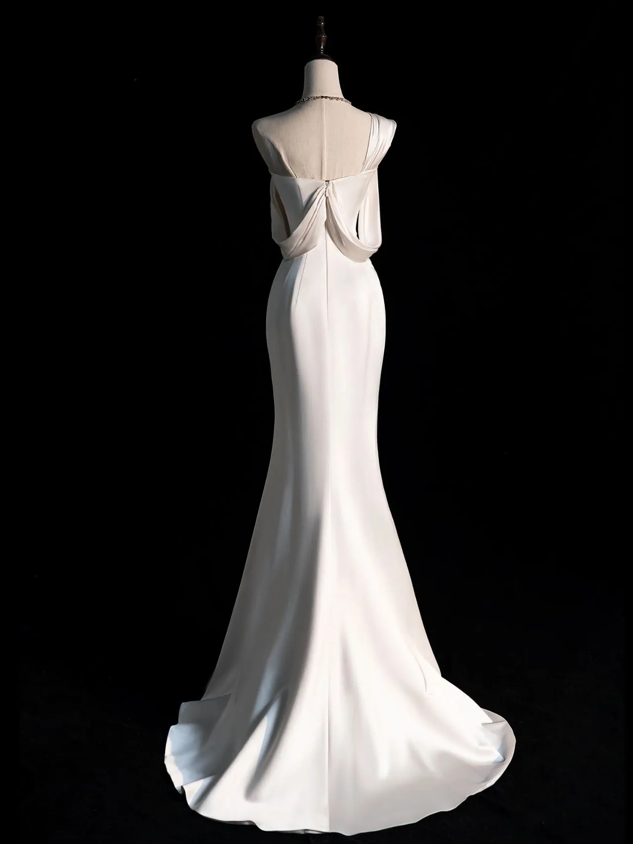 Simple Dupion Silk Mermaid Wedding Dress