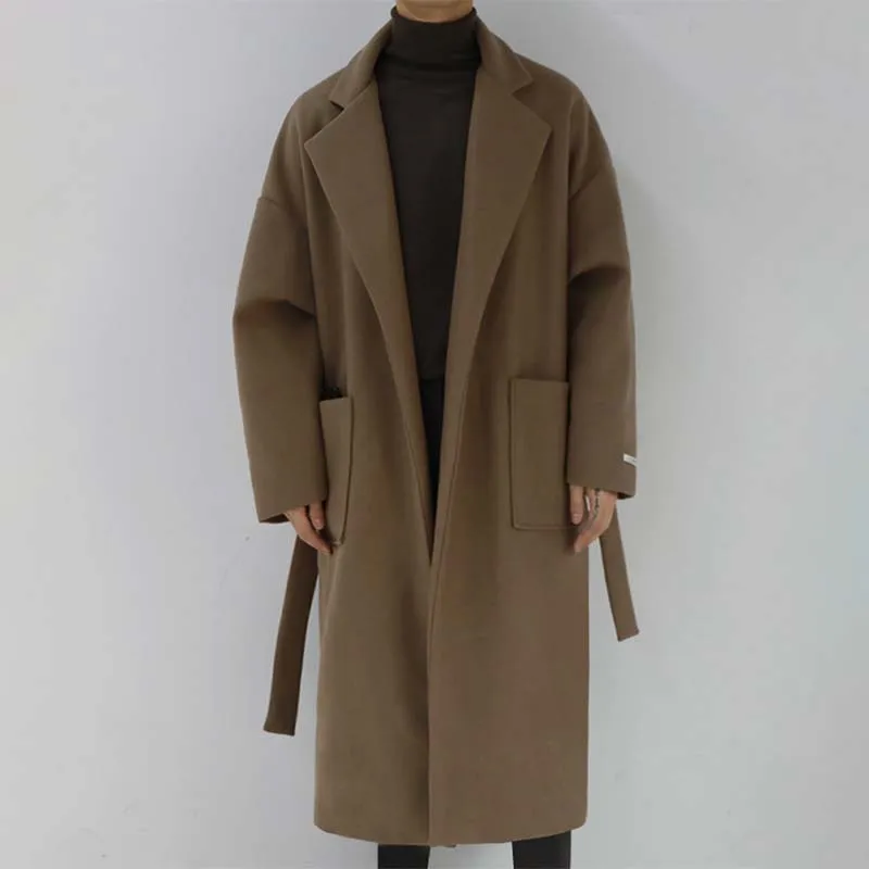 Simple Solid Color Mid Length Trench Coat