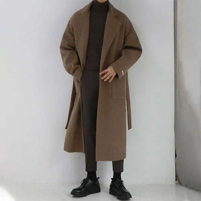 Simple Solid Color Mid Length Trench Coat