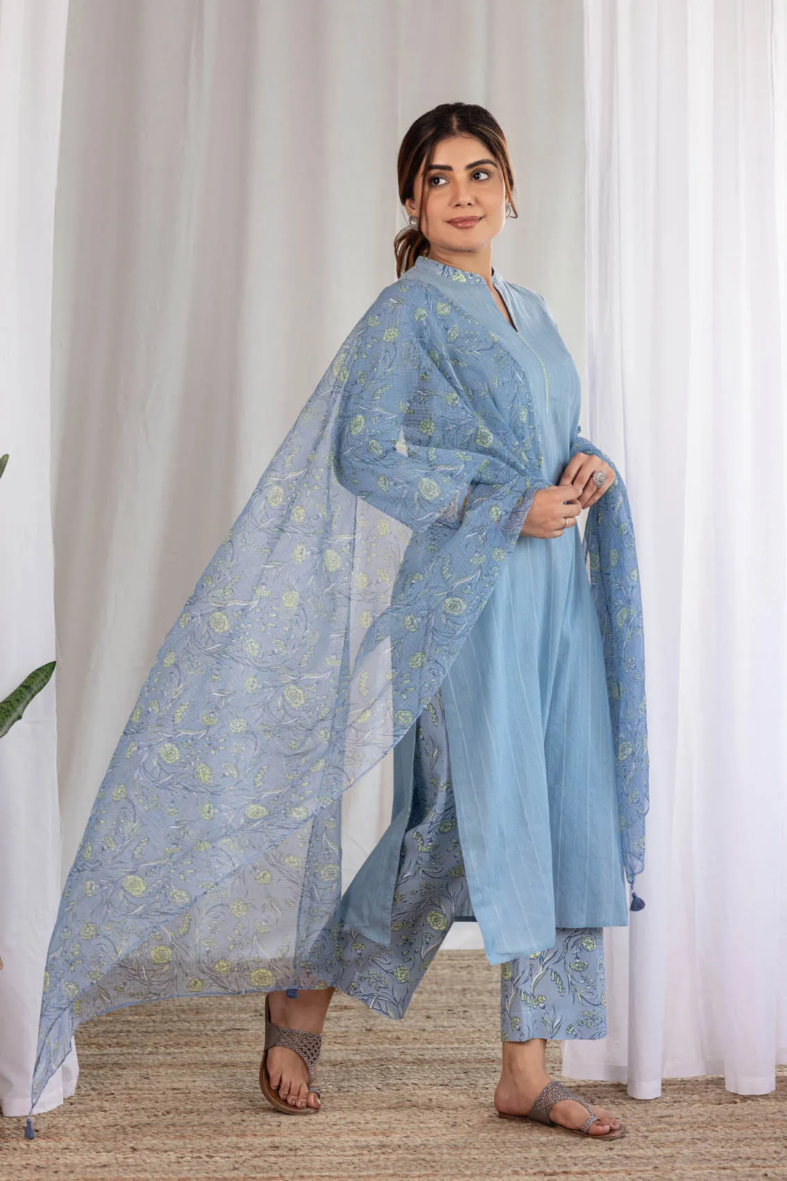 Sky Blue Dobby Kurta