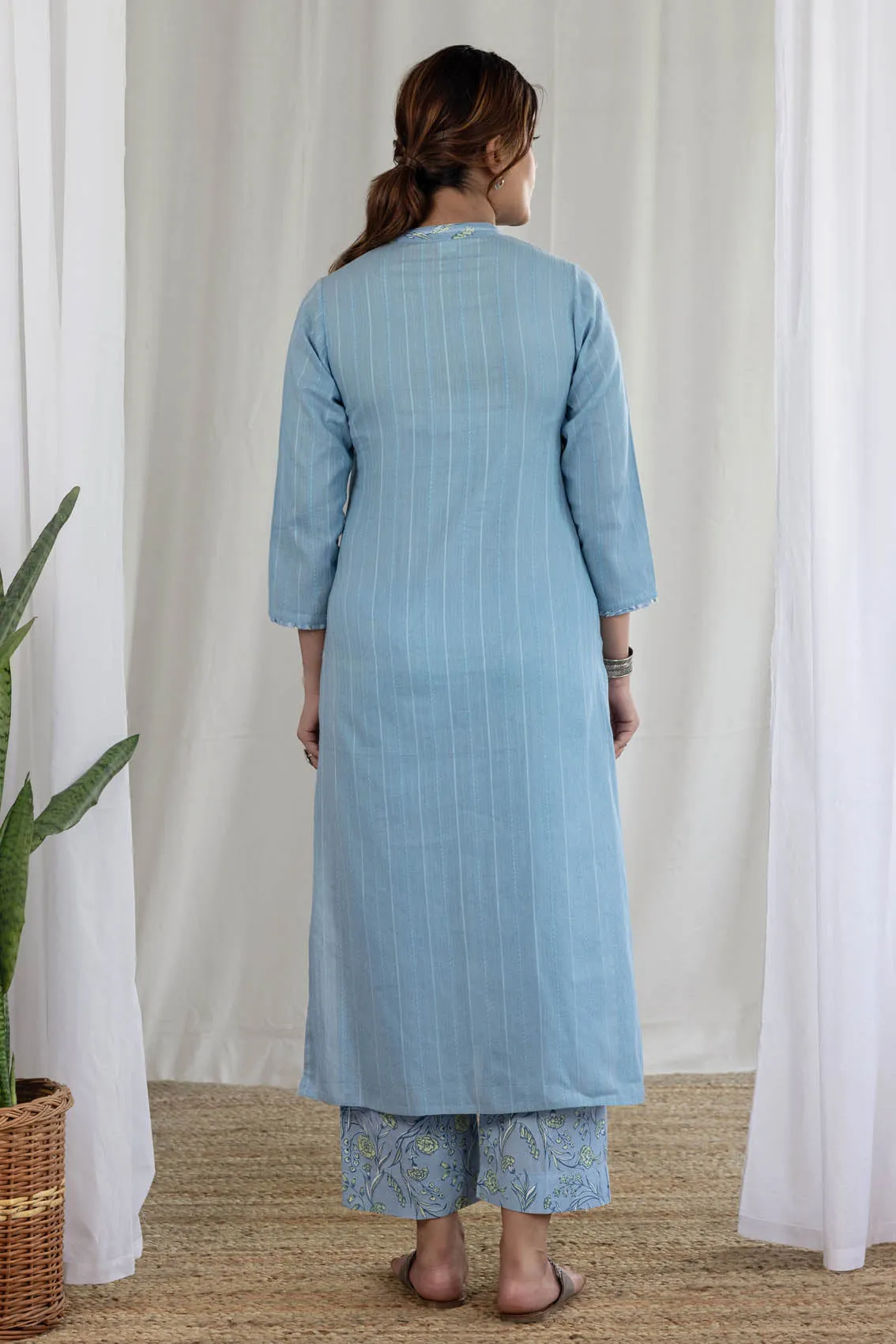 Sky Blue Dobby Kurta