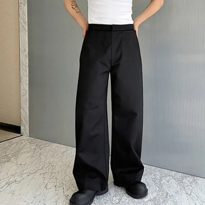 Solid Casual Double-layer Straight Pants