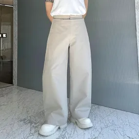 Solid Casual Double-layer Straight Pants