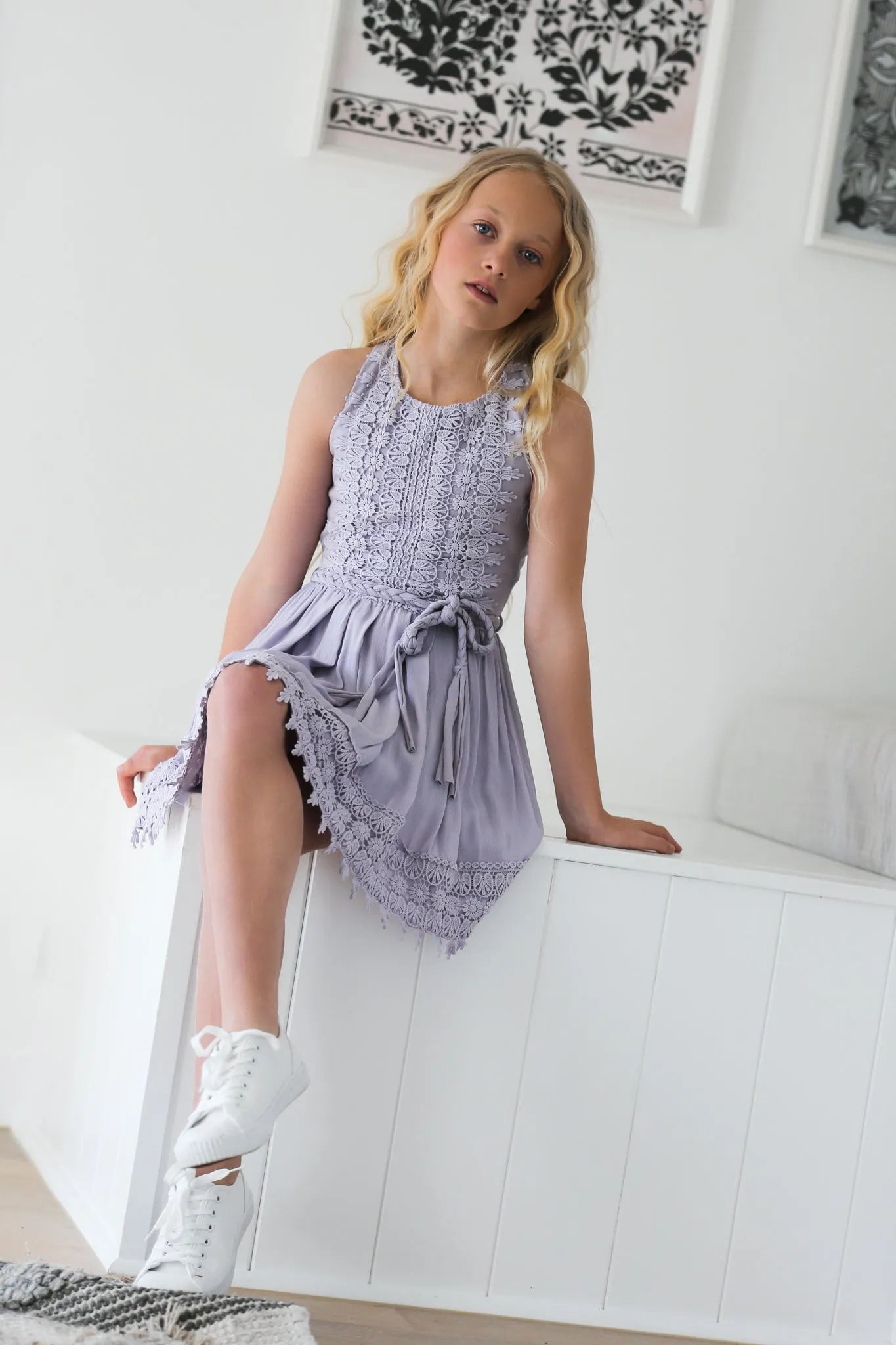 Song Bird Lavender Mini Tween dress