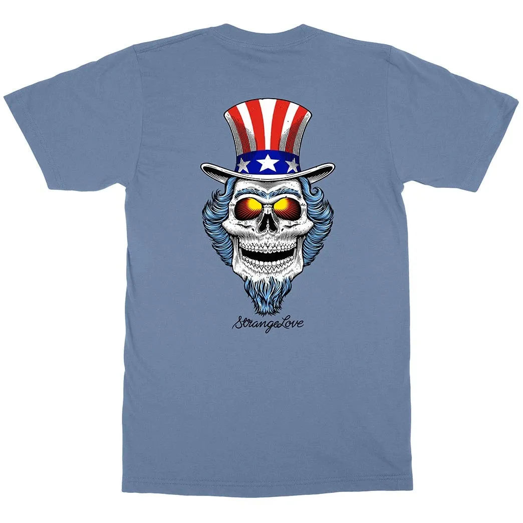 Strange Love Uncle Sam T Shirt Stone Blue