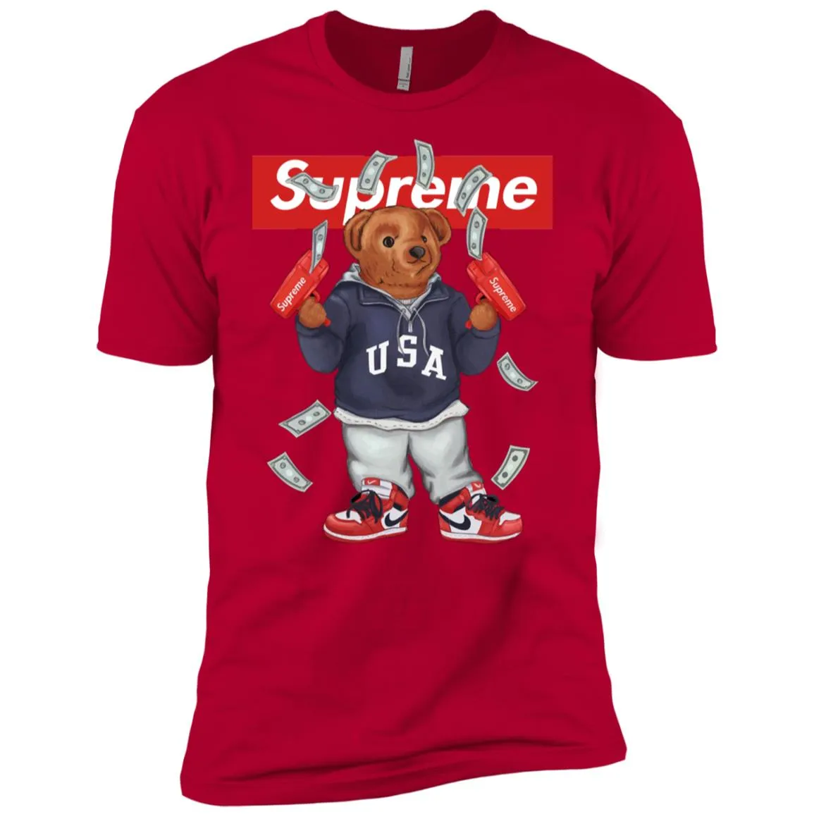 Supreme Bear Hot Trending T-shirt Men Short Sleeve T-Shirt