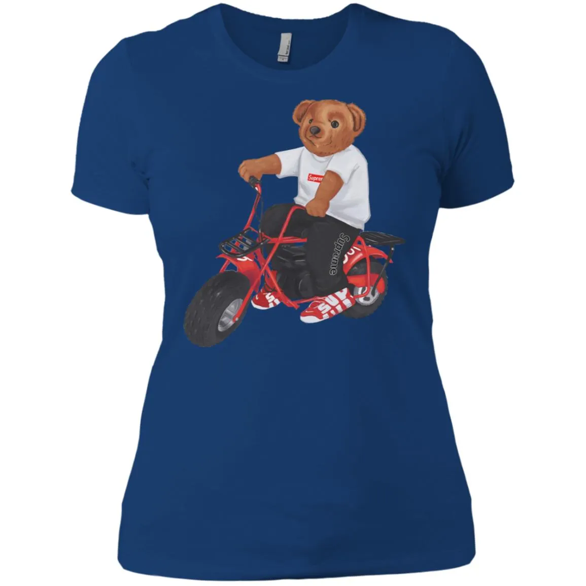 Supreme Bear Moto T-shirt Women Cotton T-Shirt