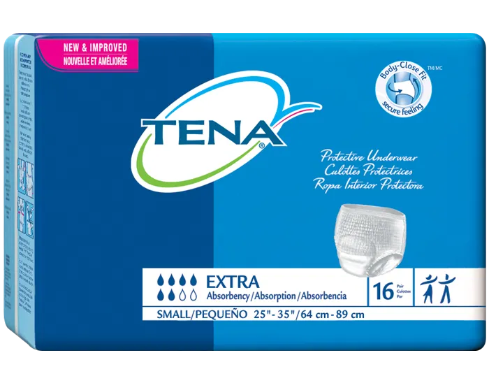 Tena 72413 Protective Underwear, Regular, Medium 34"-44" White