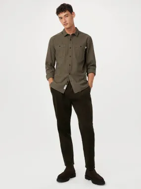 The Jamie Tapered Corduroy Pant in Dark Taupe