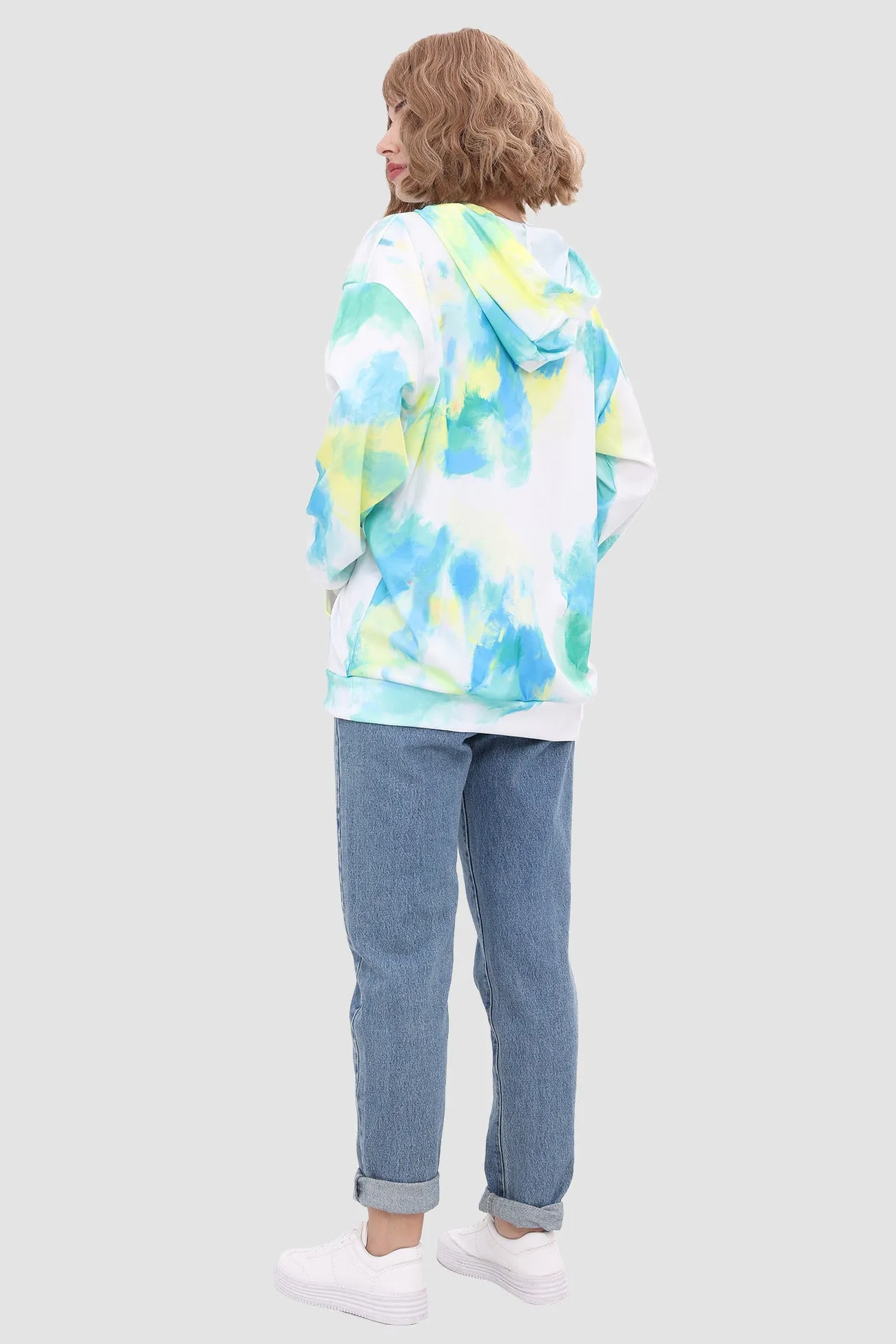 Tie Dye Pullover Drawstring Hoodie