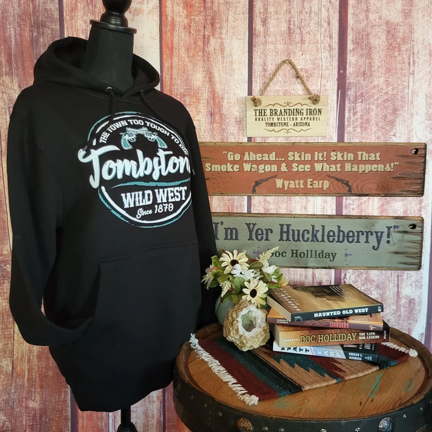 Tombstone, Arizona Premium Pullover Hoodie by Black Anchor Supply Co. LS14001