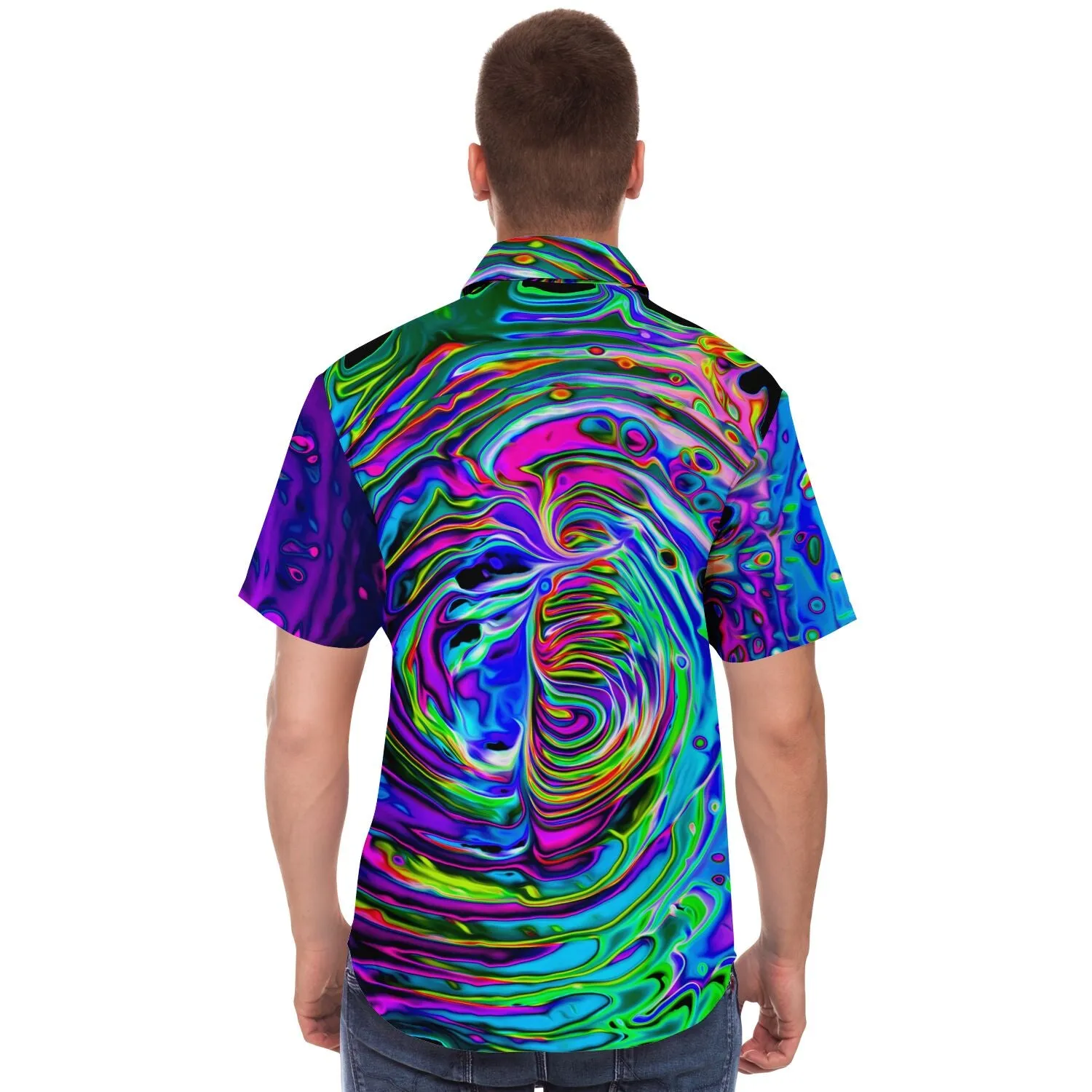 TRIP POUR Short Sleeve Button Down Shirt - PSYCHEDELIC POUR HOUSE