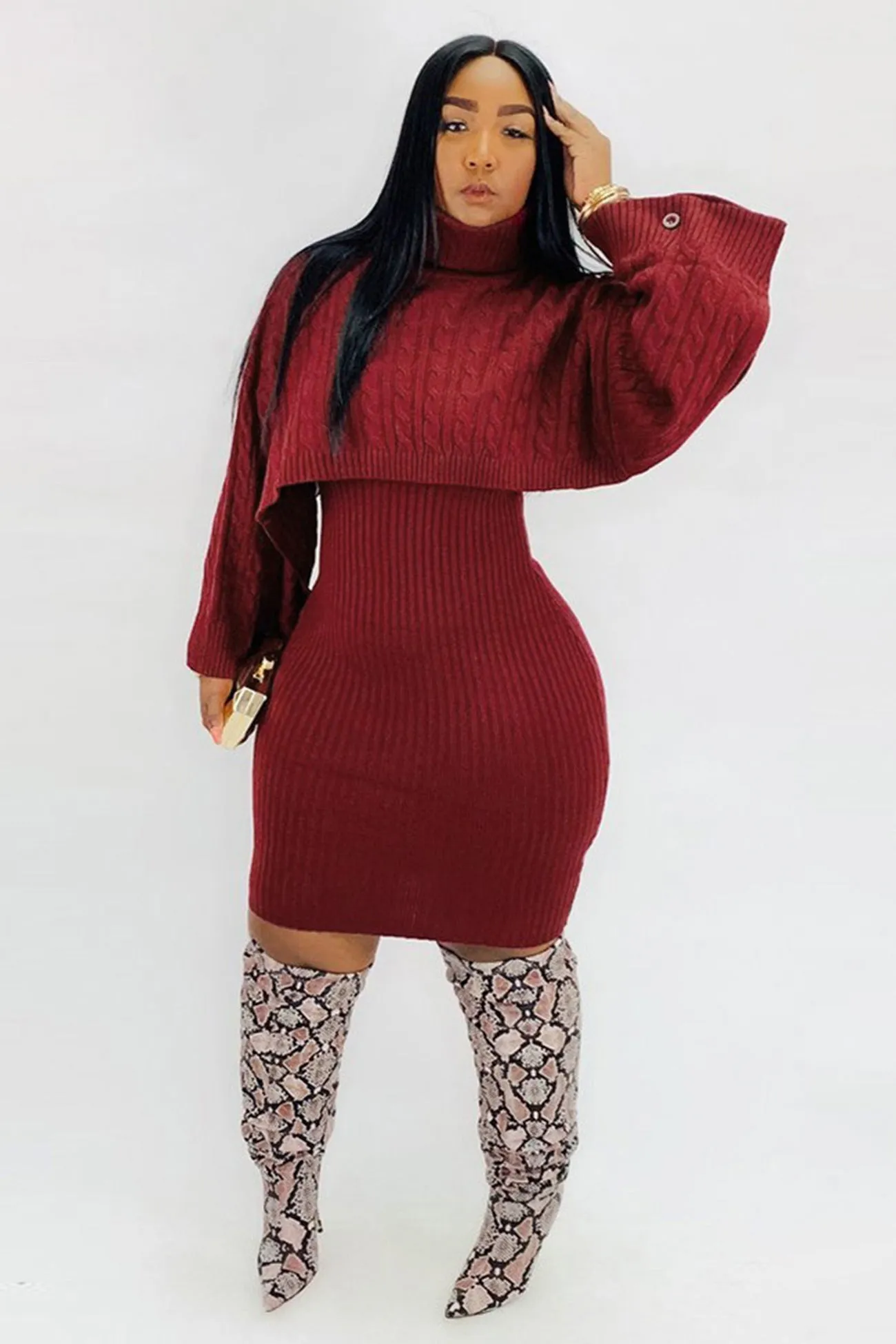 Turtleneck Sweater Dress Suits