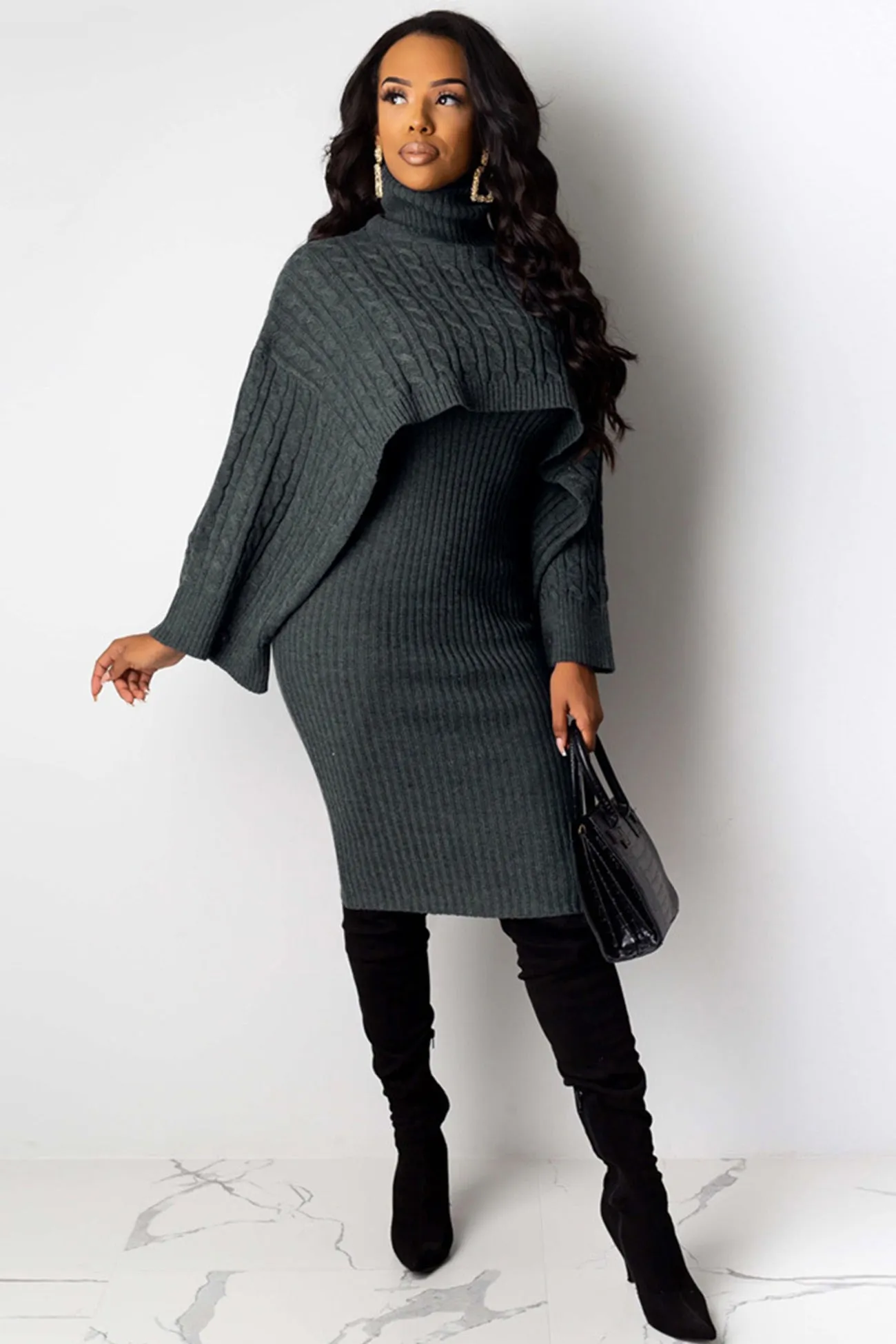 Turtleneck Sweater Dress Suits