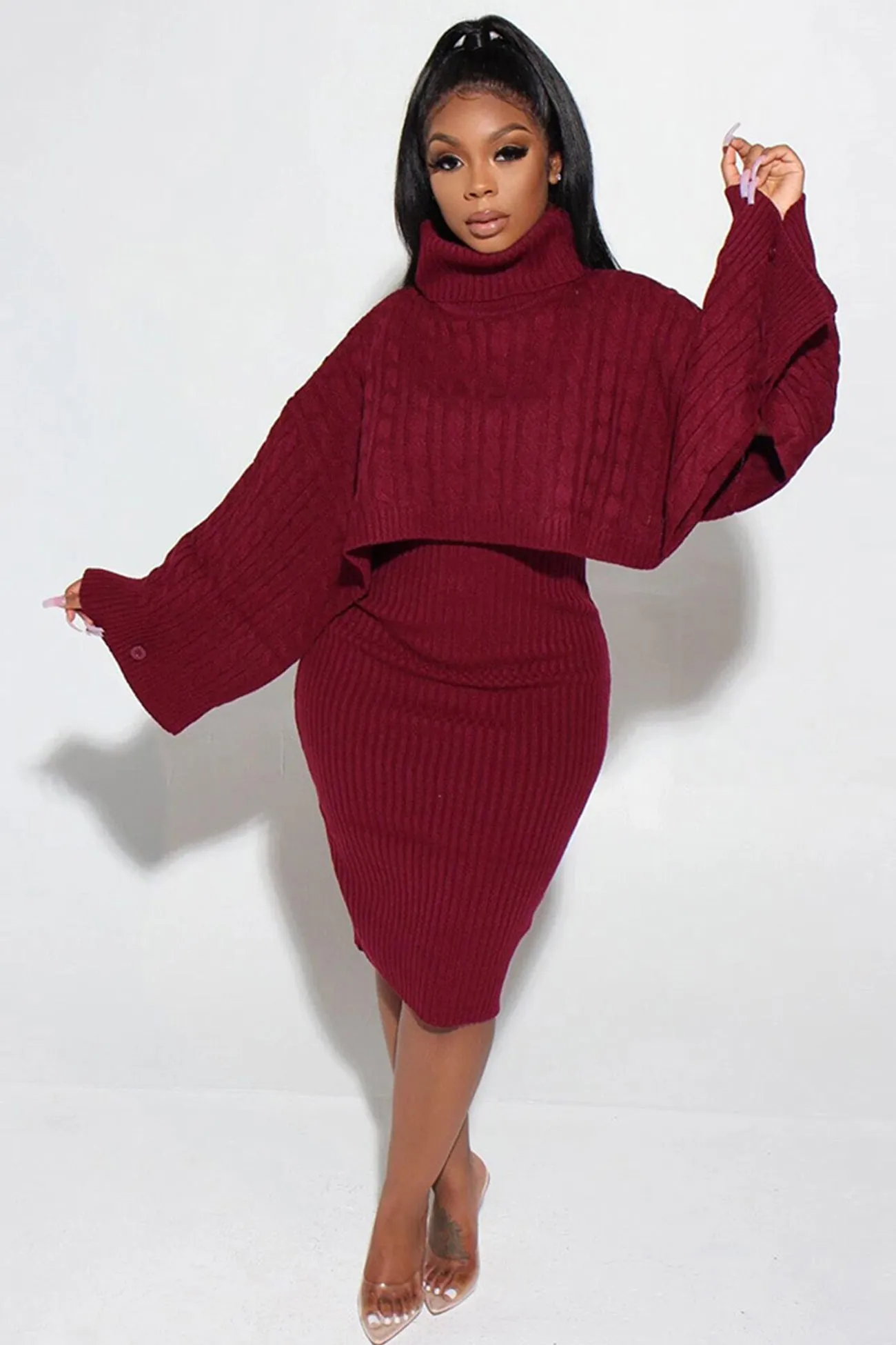 Turtleneck Sweater Dress Suits