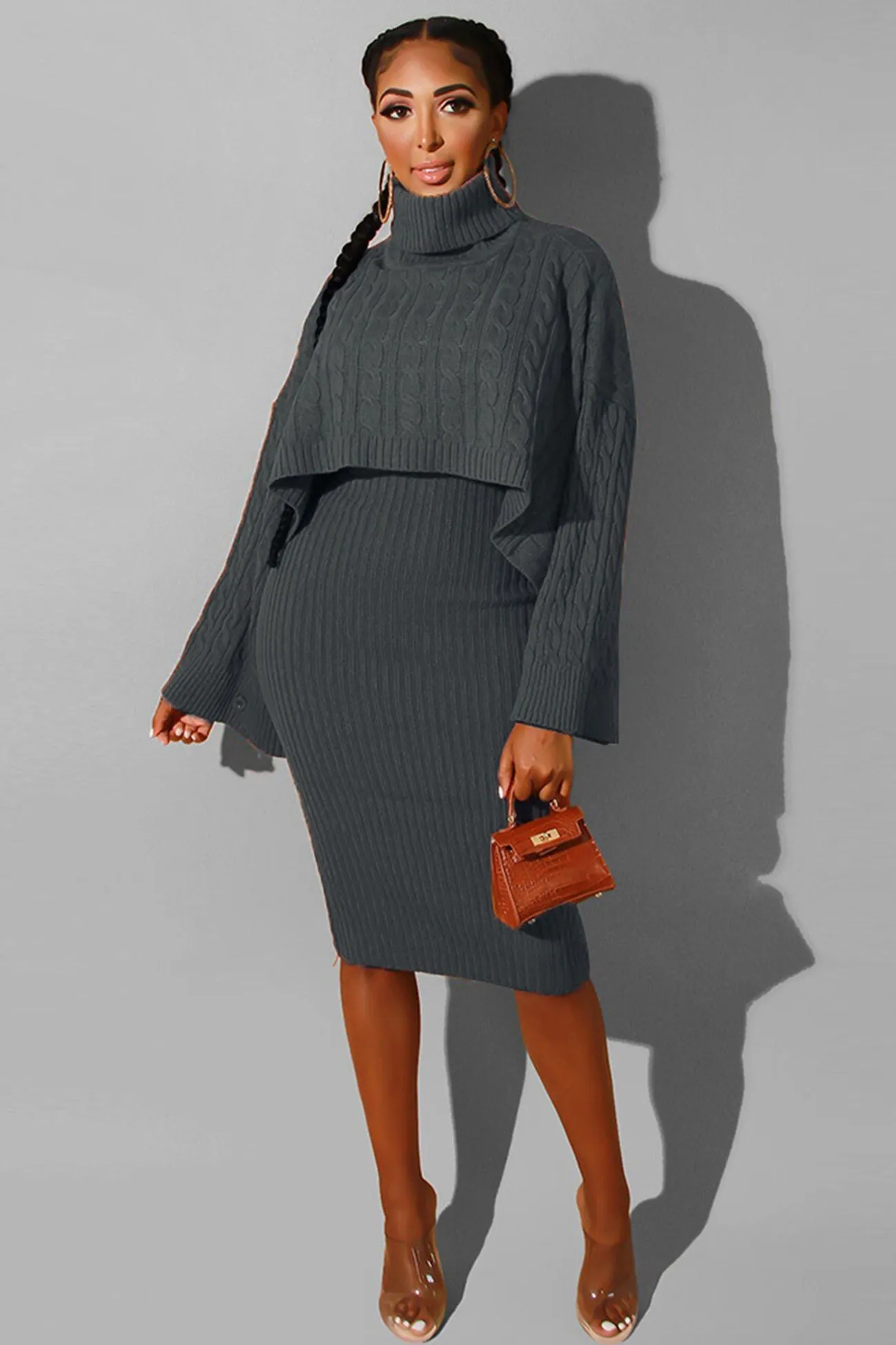 Turtleneck Sweater Dress Suits